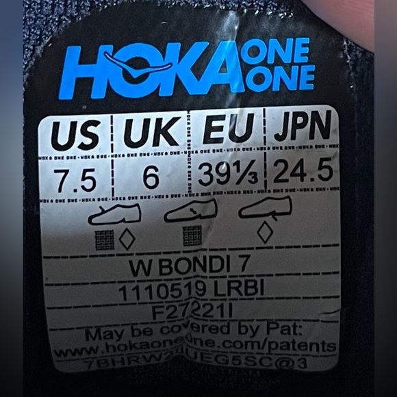 Hoka One One Bondi 7 CUSHIONED Womens Size 7.5 Running Shoes Sneakers Gray Blue - Picture 11 of 12